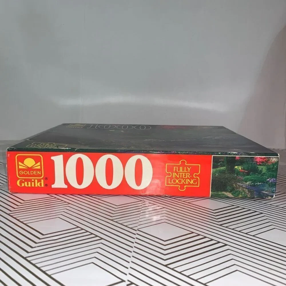 Vintage Golden Guild Jigsaw Puzzle English Garden 1000 Piece Colorful New Sealed